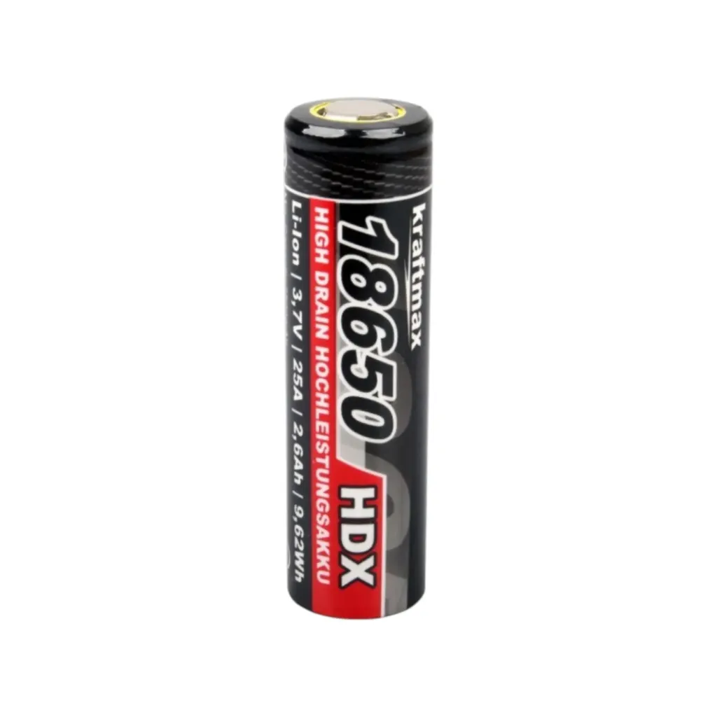 [5883] Kraftmax 18650 HDX für E-Zigaretten 3,7V 2600mAh 9,62Wh