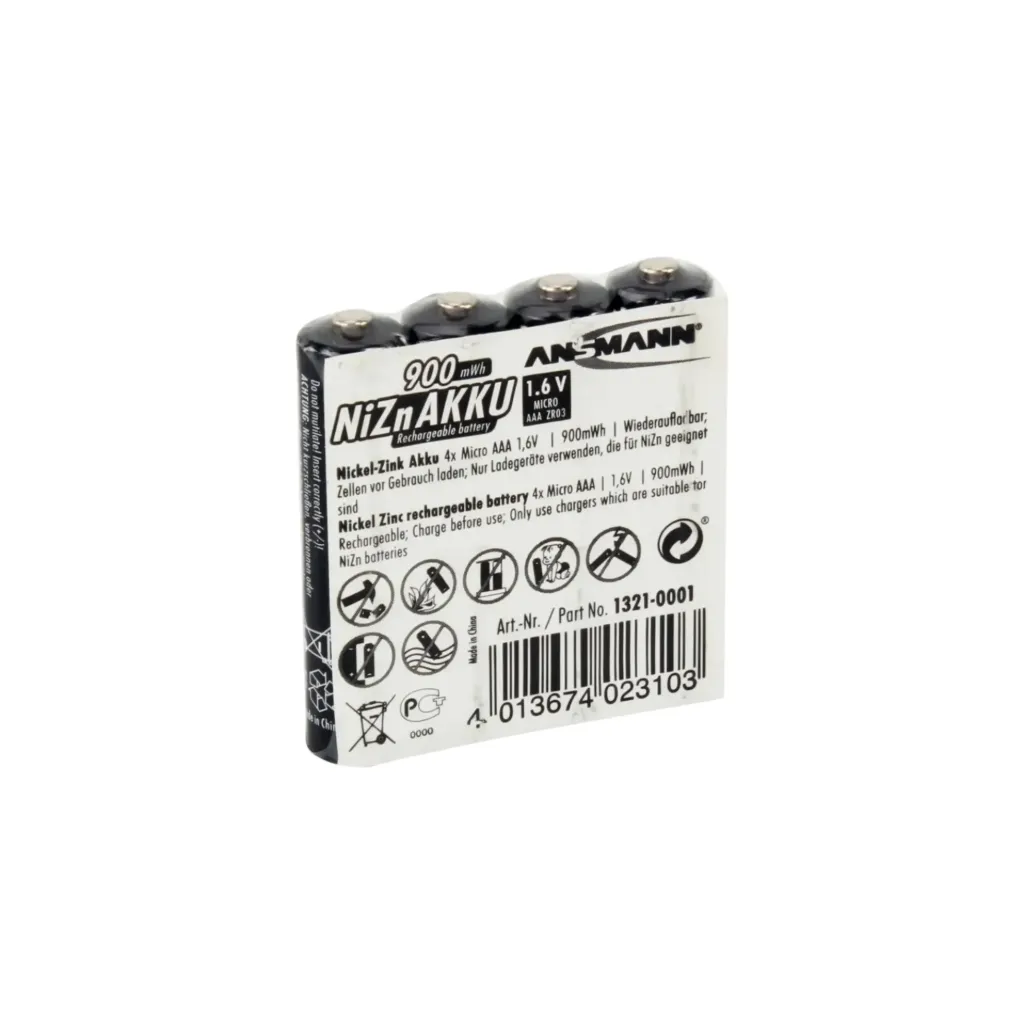 [5012] Ansmann RAM Akku, Micro AAA, HR, HR03, NiZn, 1,6V, 1321-0001