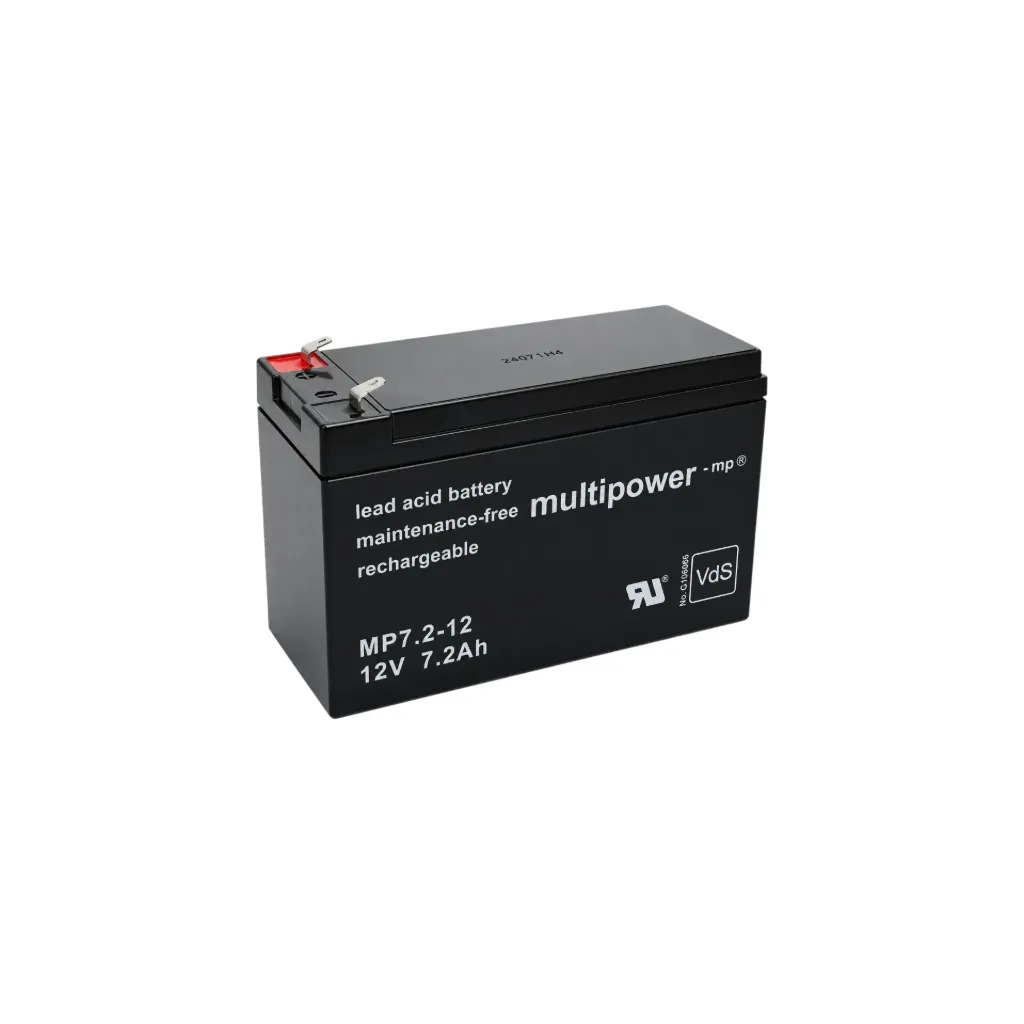 Multipower AGM Bleiakku, 12V, 7,2Ah, 4,8mm, VdS, MP7.2-12