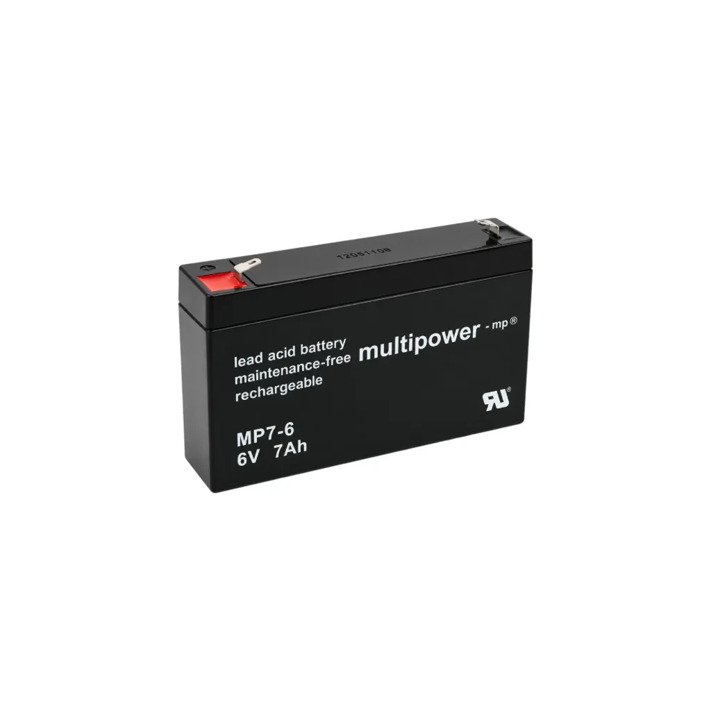 Multipower AGM Bleiakku, 6V, 7Ah, 4,8mm, MP7-6