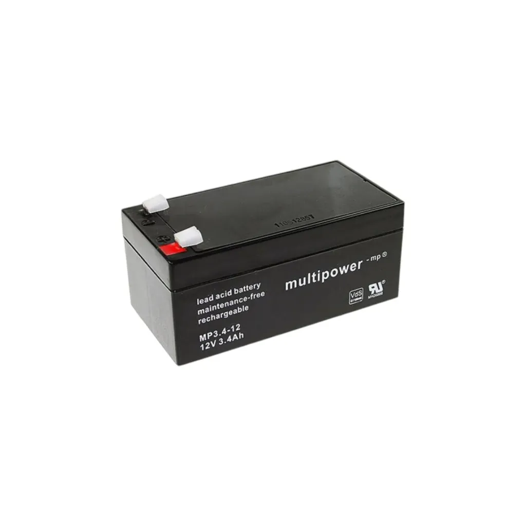 Multipower AGM Bleiakku, 12V, 3,4Ah, 4,8mm, Vds, MP3,4-12