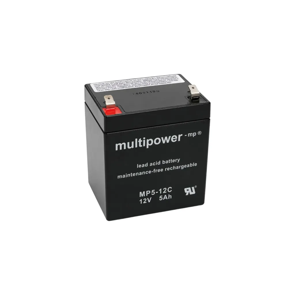 Multipower AGM Bleiakku, 12V, 5Ah, 6,3mm, MP5-12C, zyklenfest