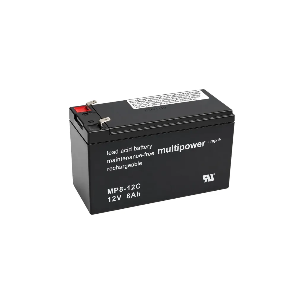 Multipower AGM Bleiakku, 12V, 8Ah, 6,3mm, MP8-12C, zyklenfest