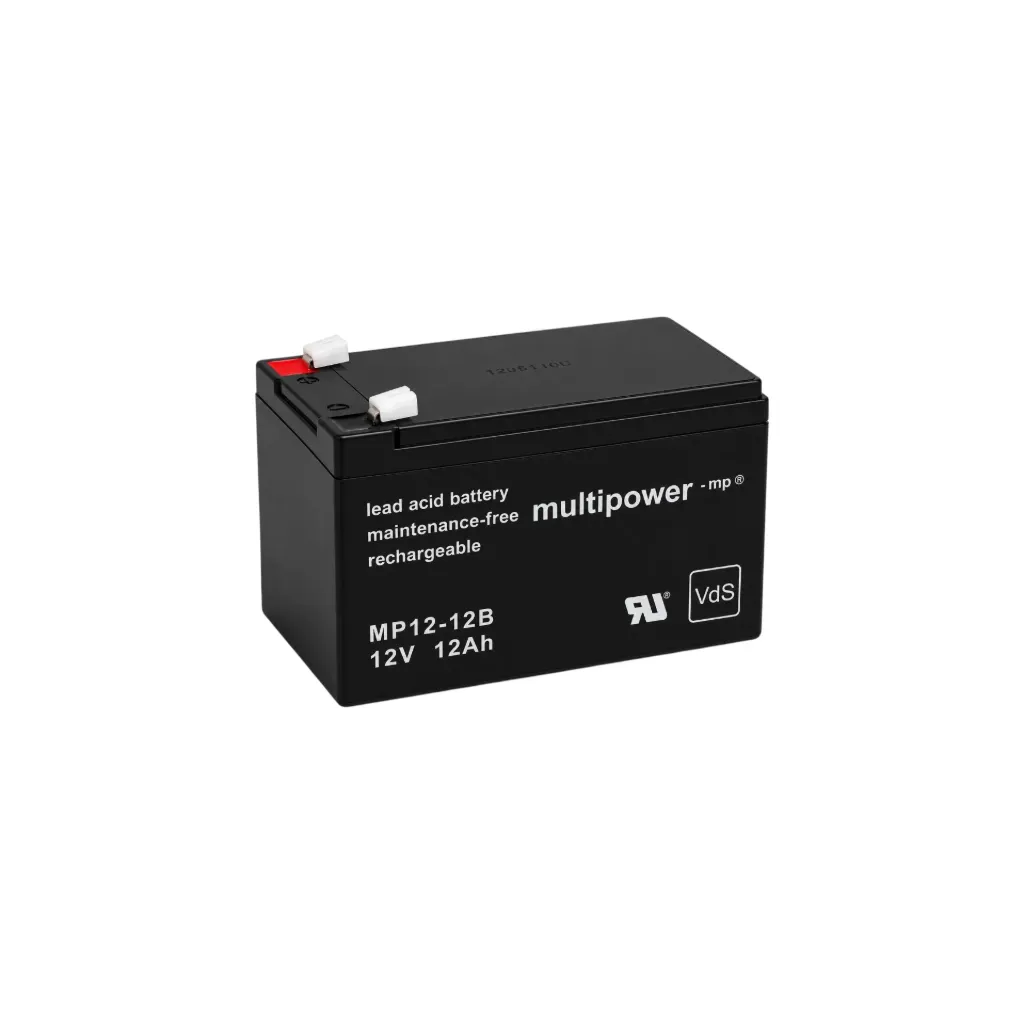 Multipower AGM Bleiakku, 12V, 12Ah, 6,3mm, VdS, MP12-12B