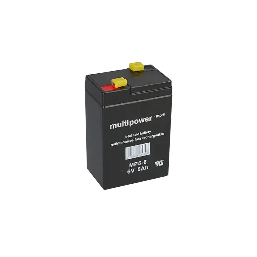 Multipower AGM Bleiakku, 6V, 5Ah, 4,8mm, MP5-6