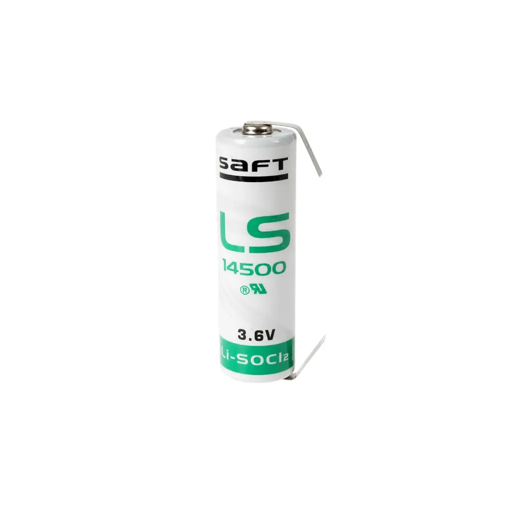 Saft LS14500-CNR, Lithium, 3,6V, 2600mAh, Mignon AA, U-Lötfahnen