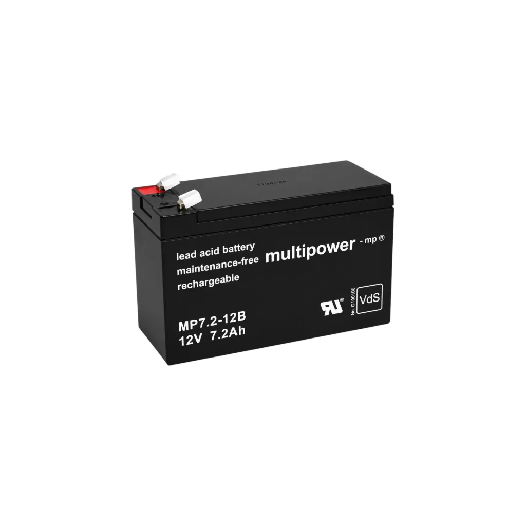 Multipower AGM Bleiakku, 12V, 7,2Ah, 6,3mm, VdS, MP7.2-12B