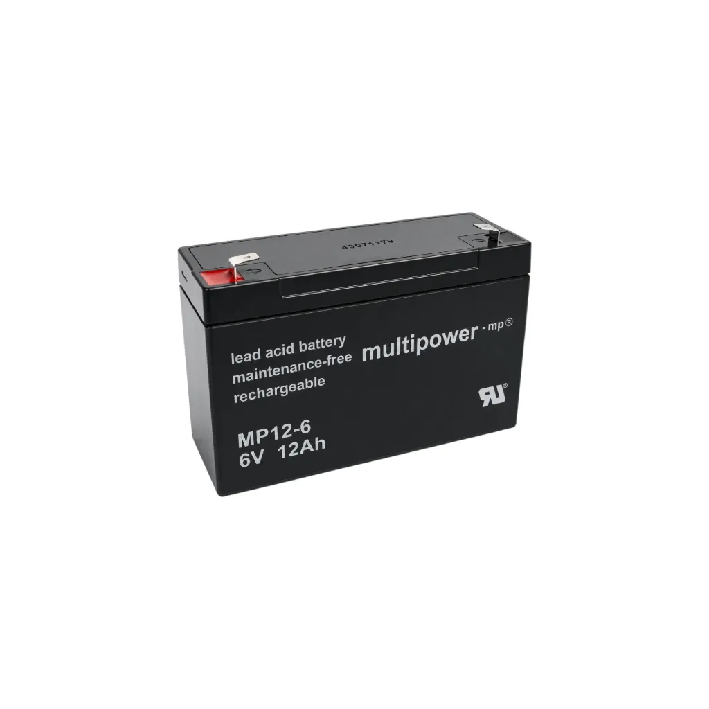 Multipower AGM Bleiakku, 6V, 12Ah, 6,3mm, MP12-6
