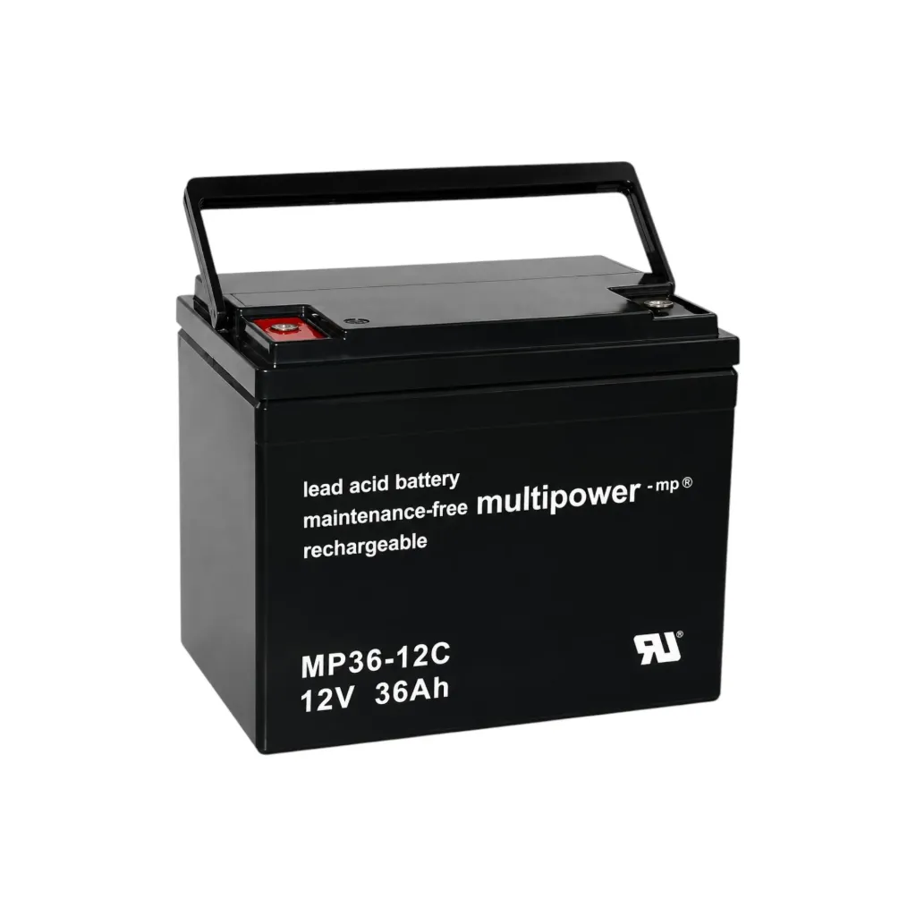 Multipower AGM Bleiakku, 12V, 36Ah, M6, MP36-12C, zyklenfest