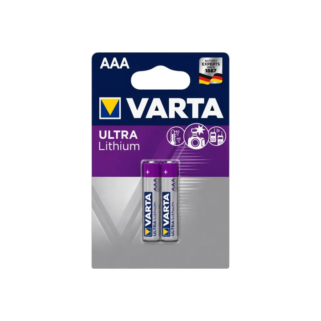 [5332] Varta Micro AAA, L92, FR03, Lithium, 1,5V, 6103 2er Blister