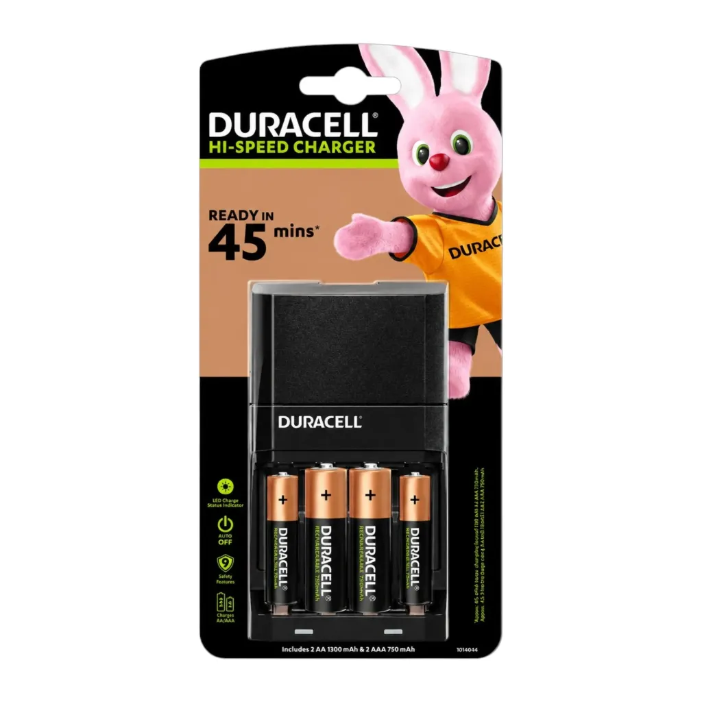 [5396] DURACELL CEF27 Ladegerät incl. 2xAA 1300mAh + 2xAAA 750mAh
