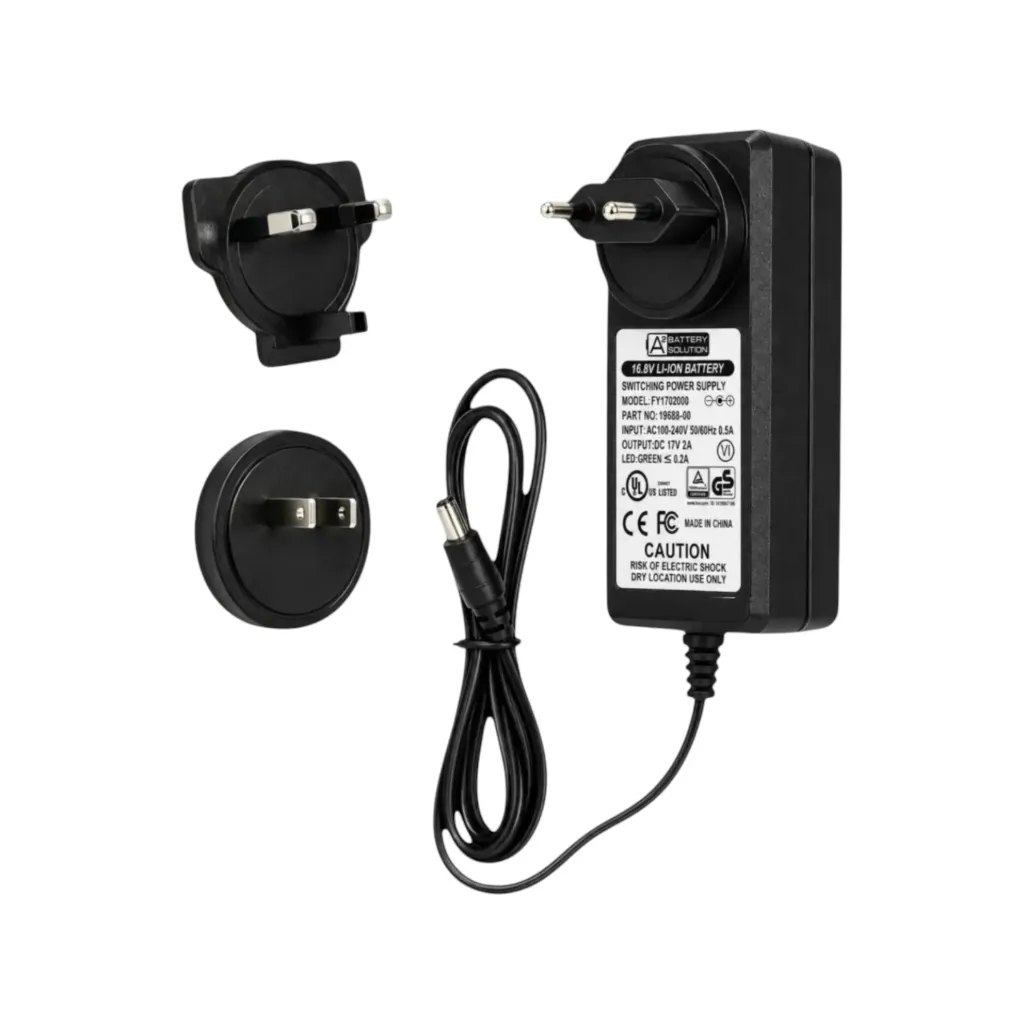 [5458] Ladegerät Lithium-Ionen 16,8V 4S Li-Ion 2A inklusive Wechseladapter+ Hohlstecker