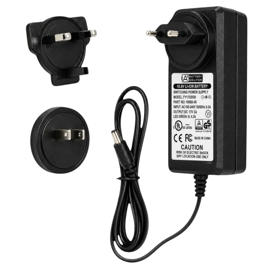 Ladegerät Lithium-Ionen 16,8V 4S Li-Ion 2A inklusive Wechseladapter+ Hohlstecker