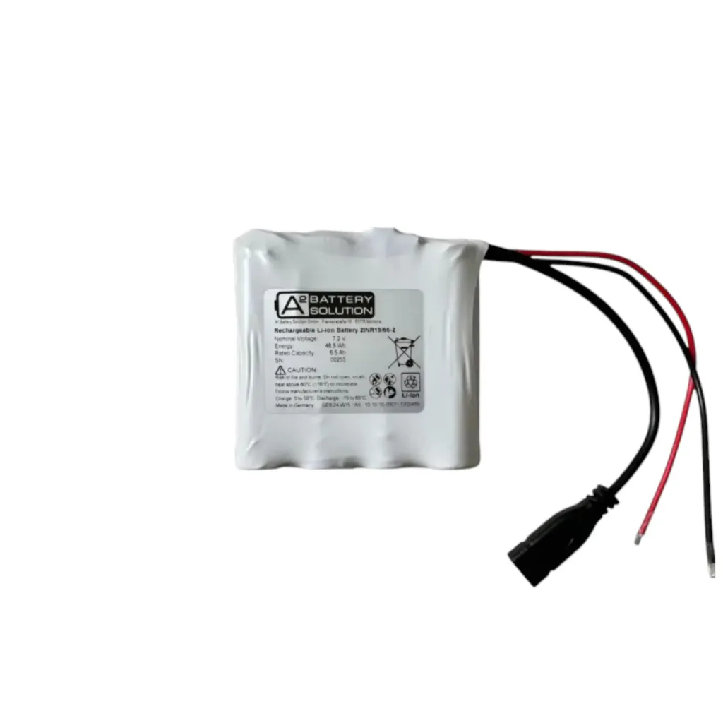 [5466] 2S2P INR1865035E3 7,2V 6,5Ah 46,8Wh inkl. Laderegler 5V, USB C Buchse